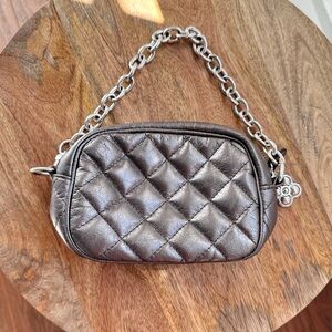 Brighton Gunmetal Leather Mini Hand Bag